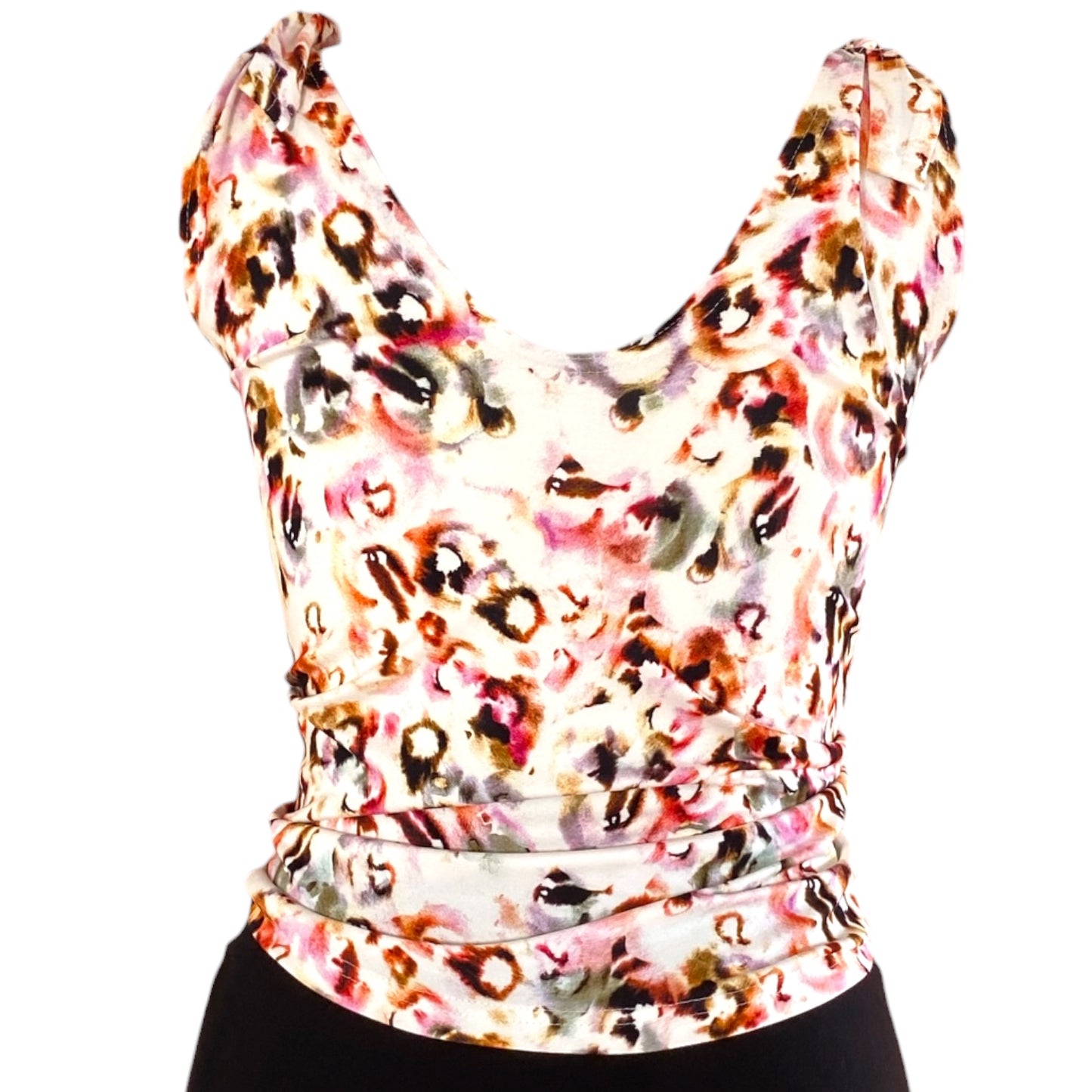 Tangotop Tanztop  - ein Unikat in Gr. M - PECARO-Confetti Jersey, Band Wilde Orchidee