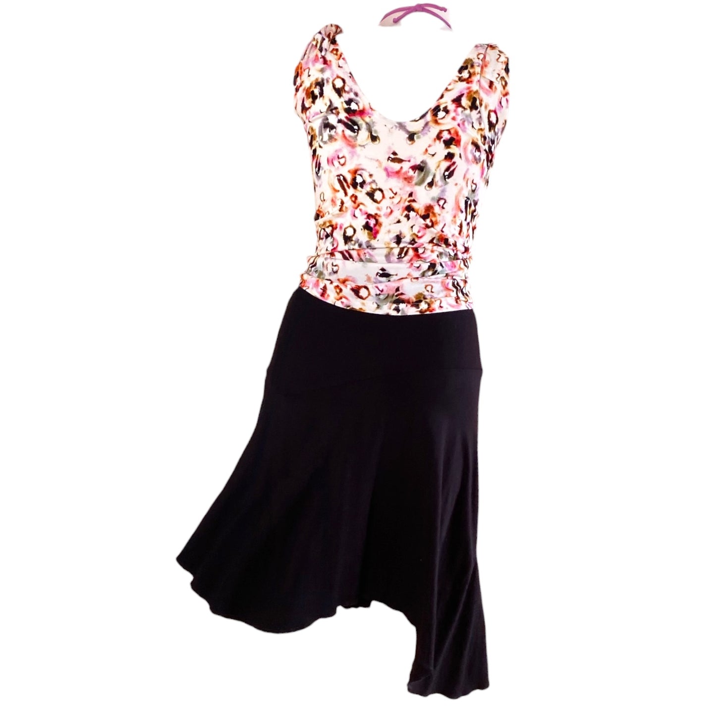Tangotop Tanztop  - ein Unikat in Gr. M - PECARO-Confetti Jersey, Band Wilde Orchidee