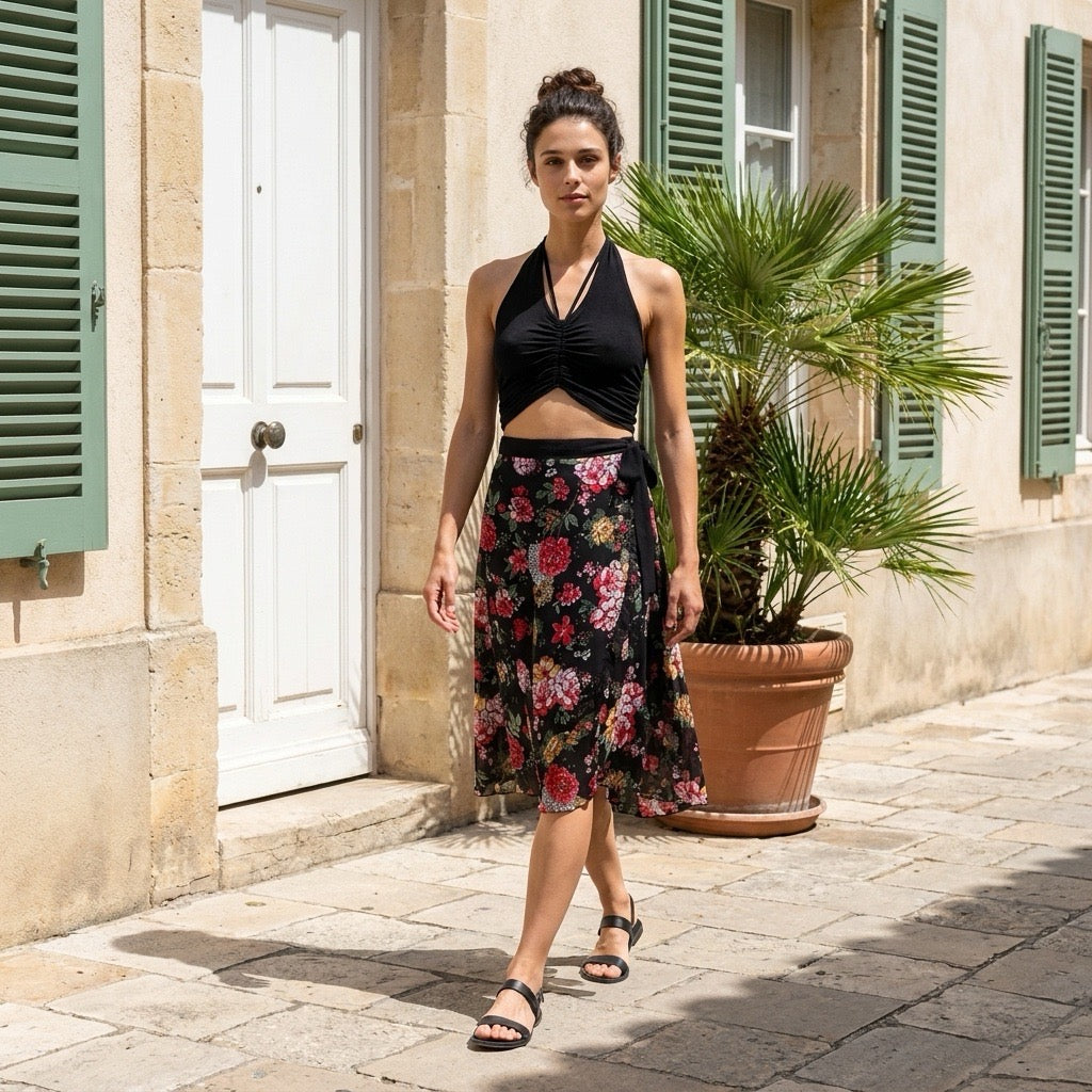 Tango skirt, wrap skirt, dance skirt - a unique piece in sizes L / XL / XXL