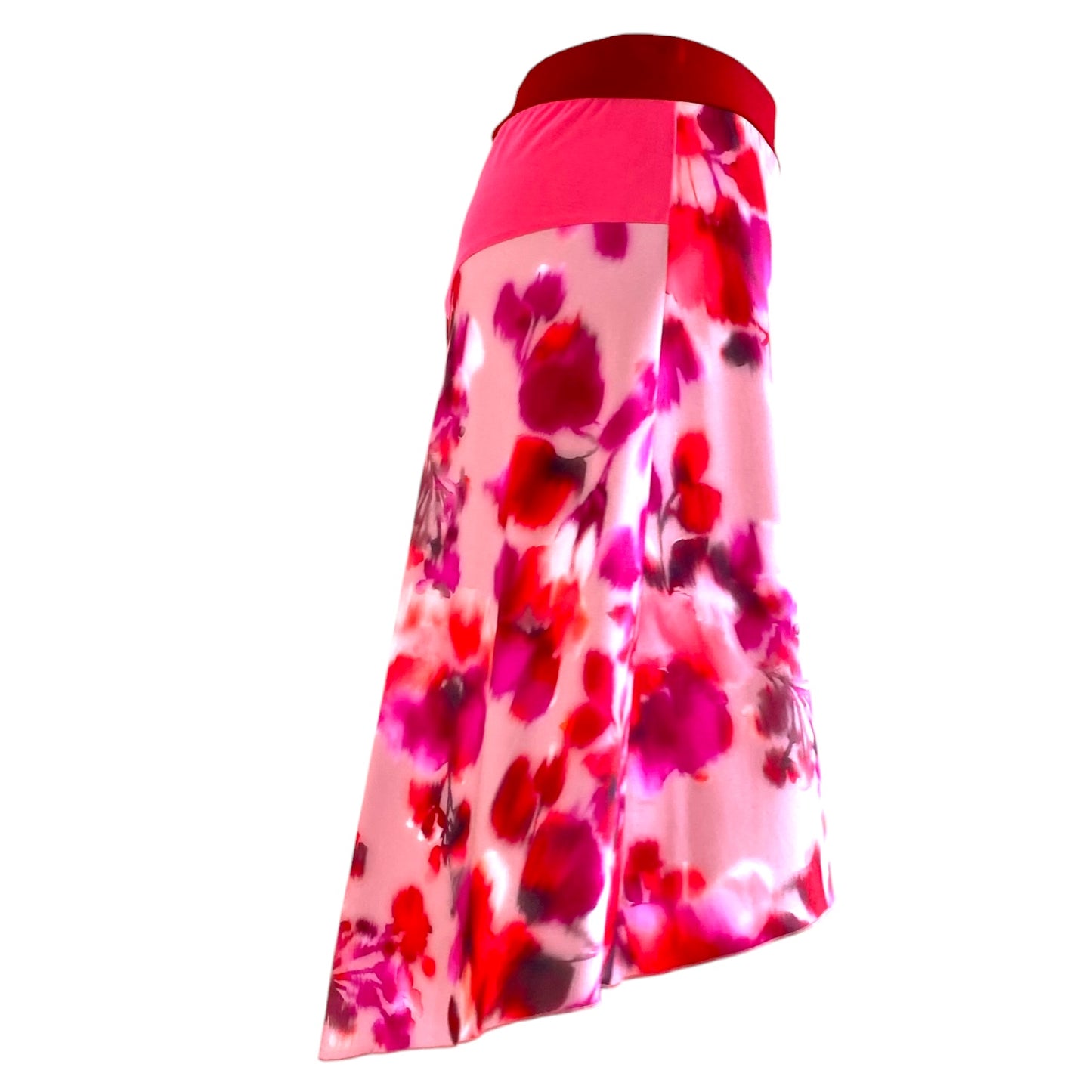 Falda de tango - una pieza única en talla S - Acuarela rojo rosa