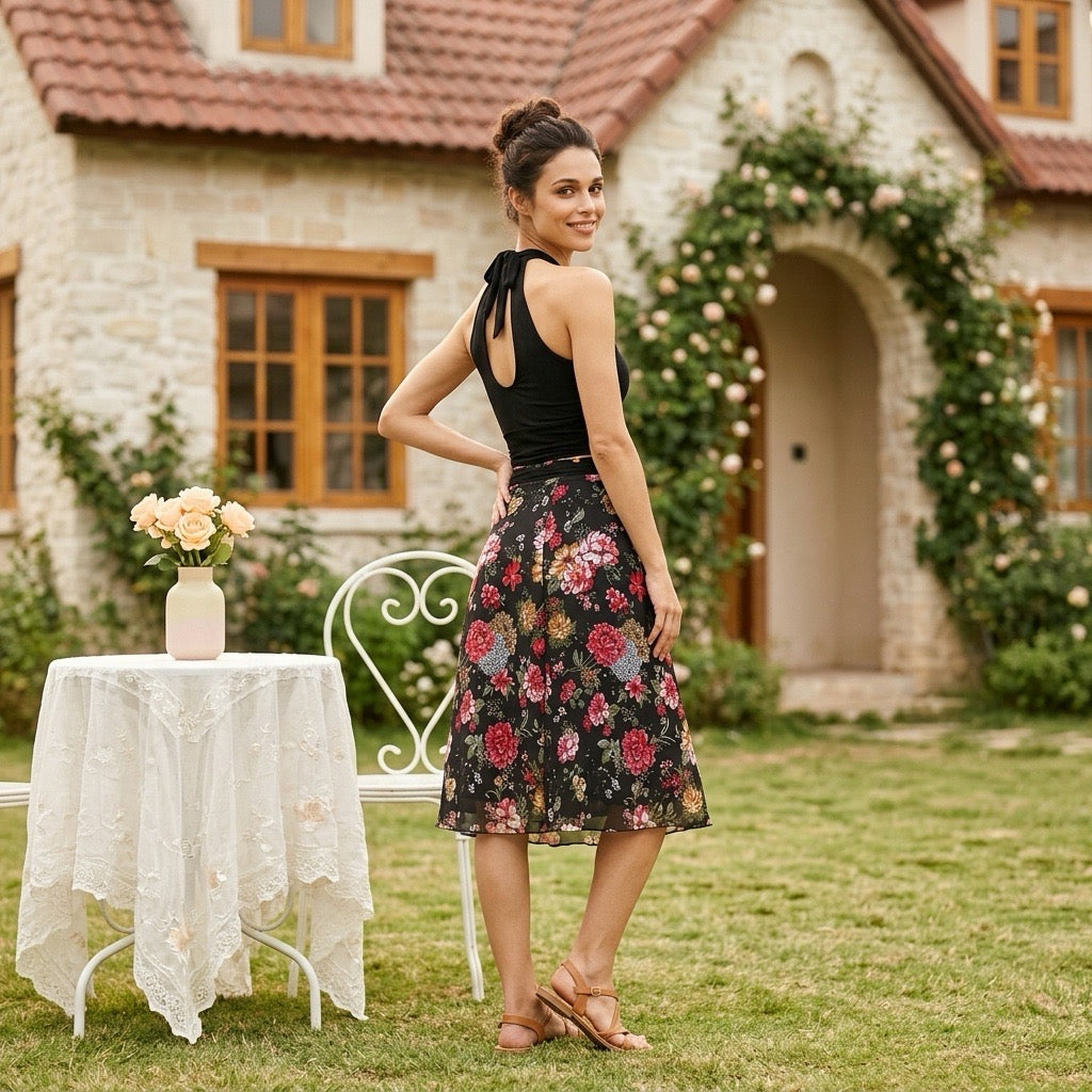 Tango skirt, wrap skirt, dance skirt - a unique piece in sizes L / XL / XXL