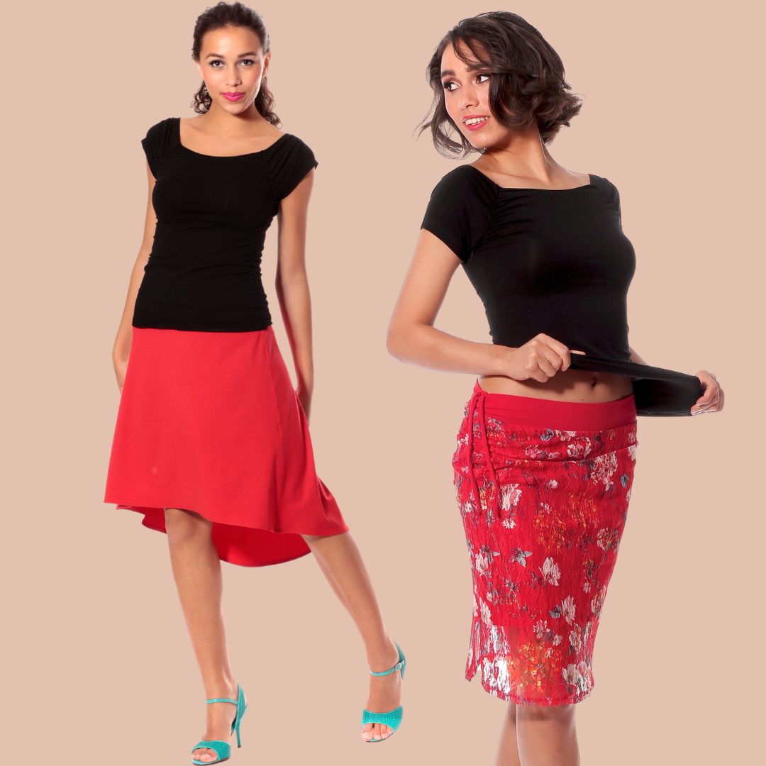 Tanzshirt Boston - der feminine Allrounder mit Carmen-Charme - jetzt auch in Gr. XL