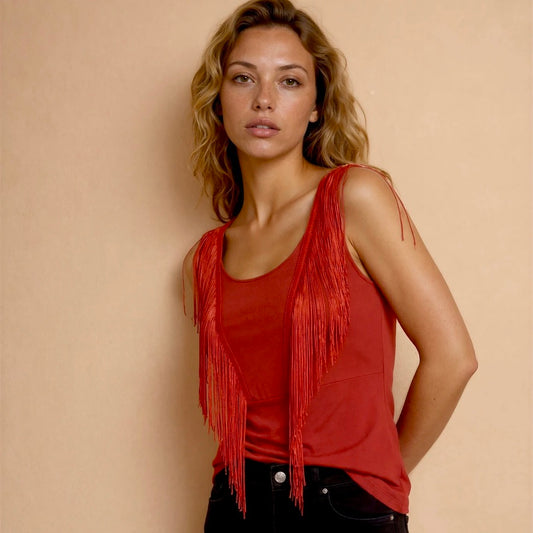 Tangotop Tanztop Fransentop - ein Unikat in Größe M