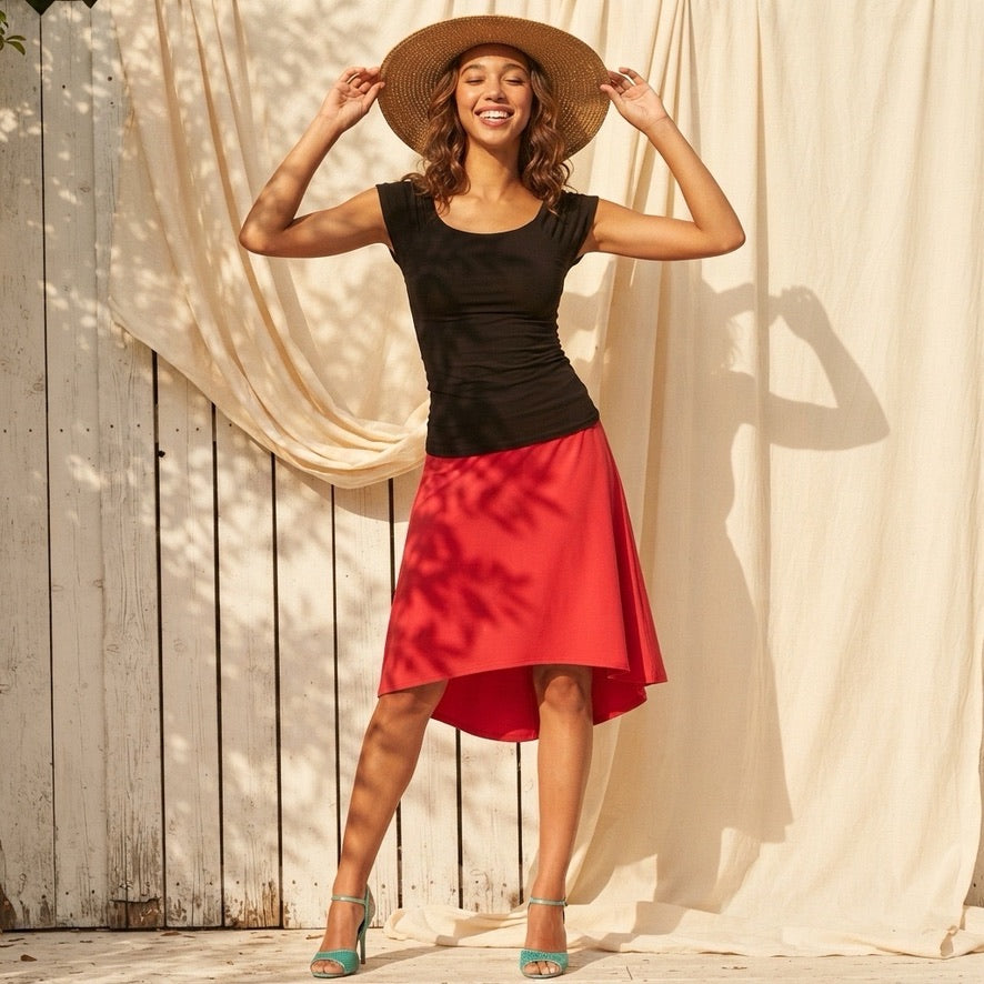 Tanzshirt Boston - der feminine Allrounder mit Carmen-Charme - jetzt auch in Gr. XL