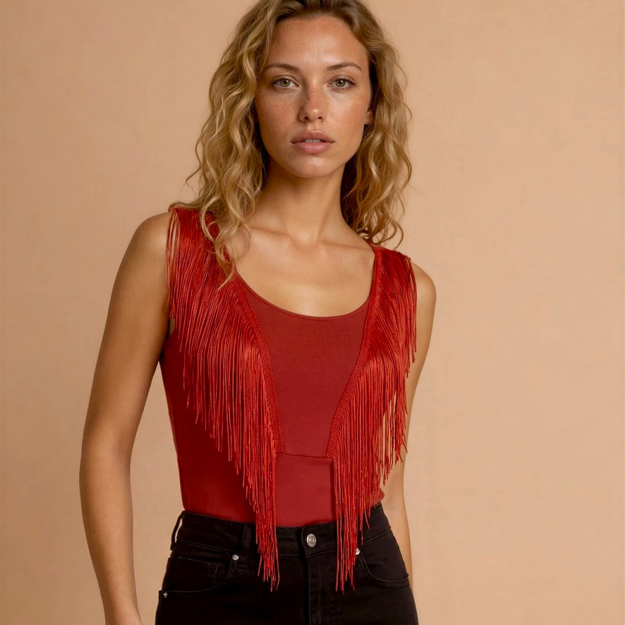 Tangotop Tanztop Fransentop - ein Unikat in Größe M