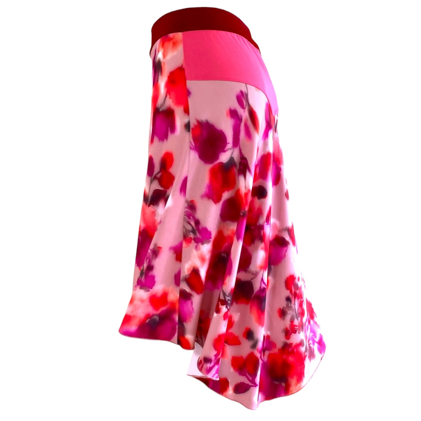 Falda de tango - una pieza única en talla S - Acuarela rojo rosa