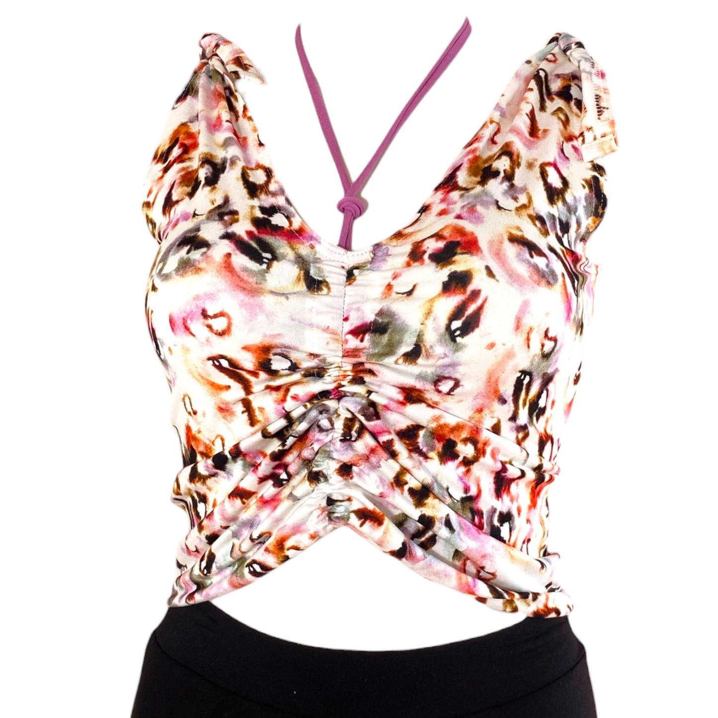 Tangotop Tanztop  - ein Unikat in Gr. M - PECARO-Confetti Jersey, Band Wilde Orchidee