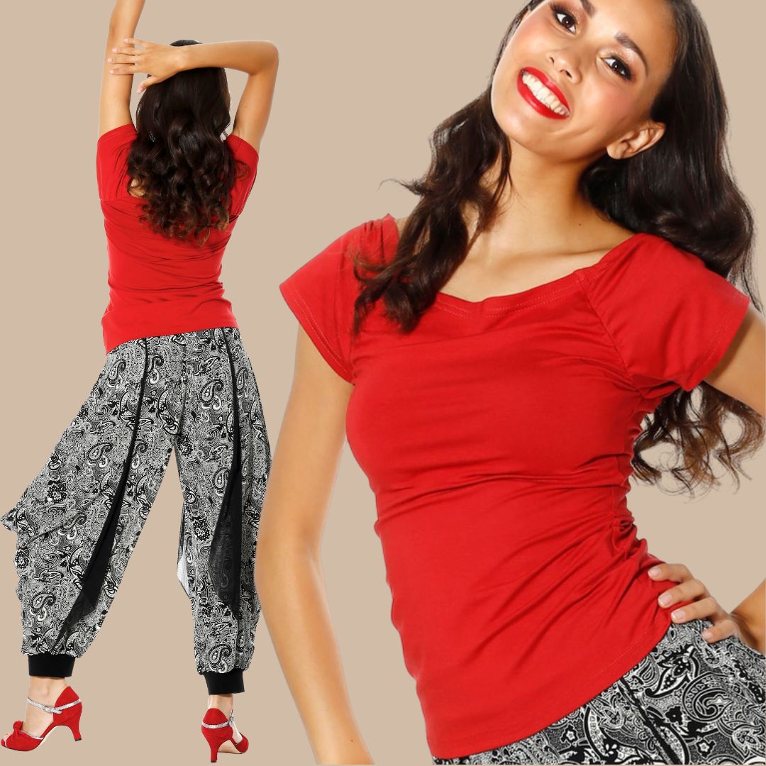Tangoshirt Kopenhagen - Carmen-Ausschnitt in Tangort - jetzt auch in Gr. XL