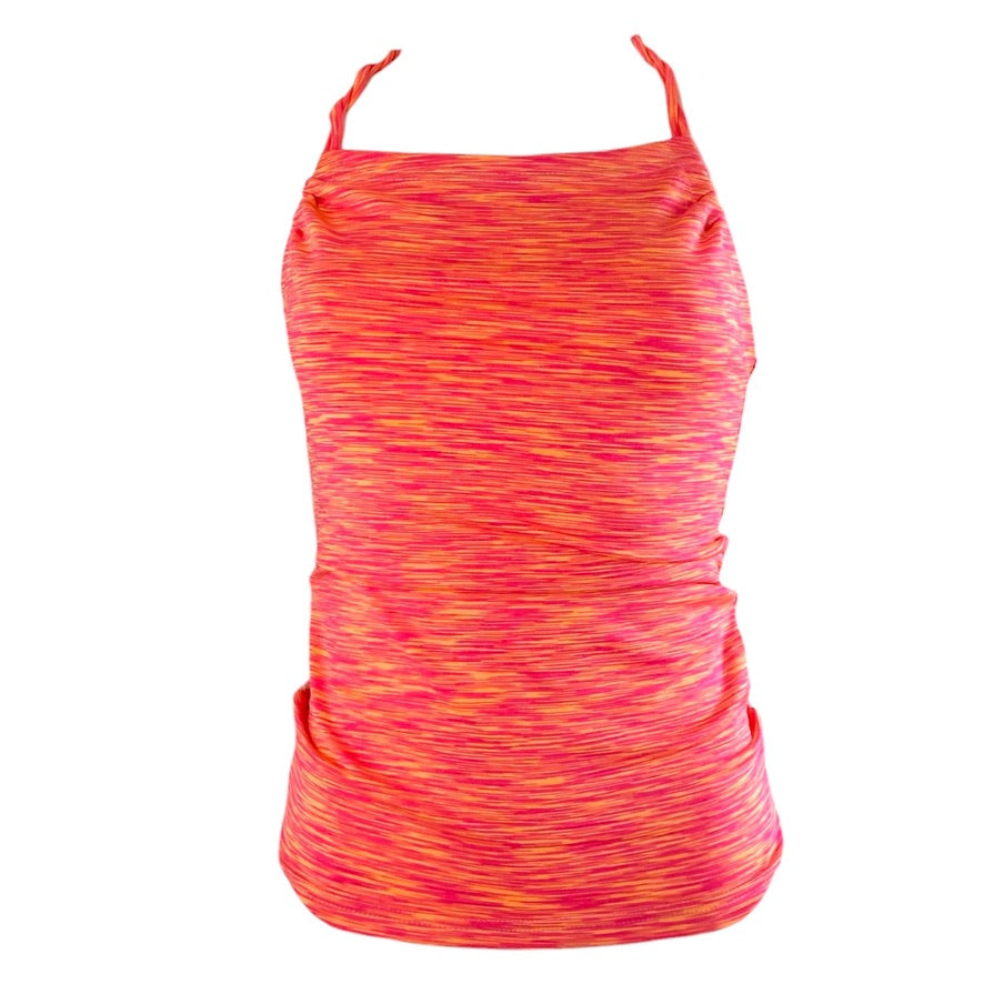 Tanztop Tangotop - ein UNIKAT in Gr. S - Koralle Meliert mit Spitze in Creme