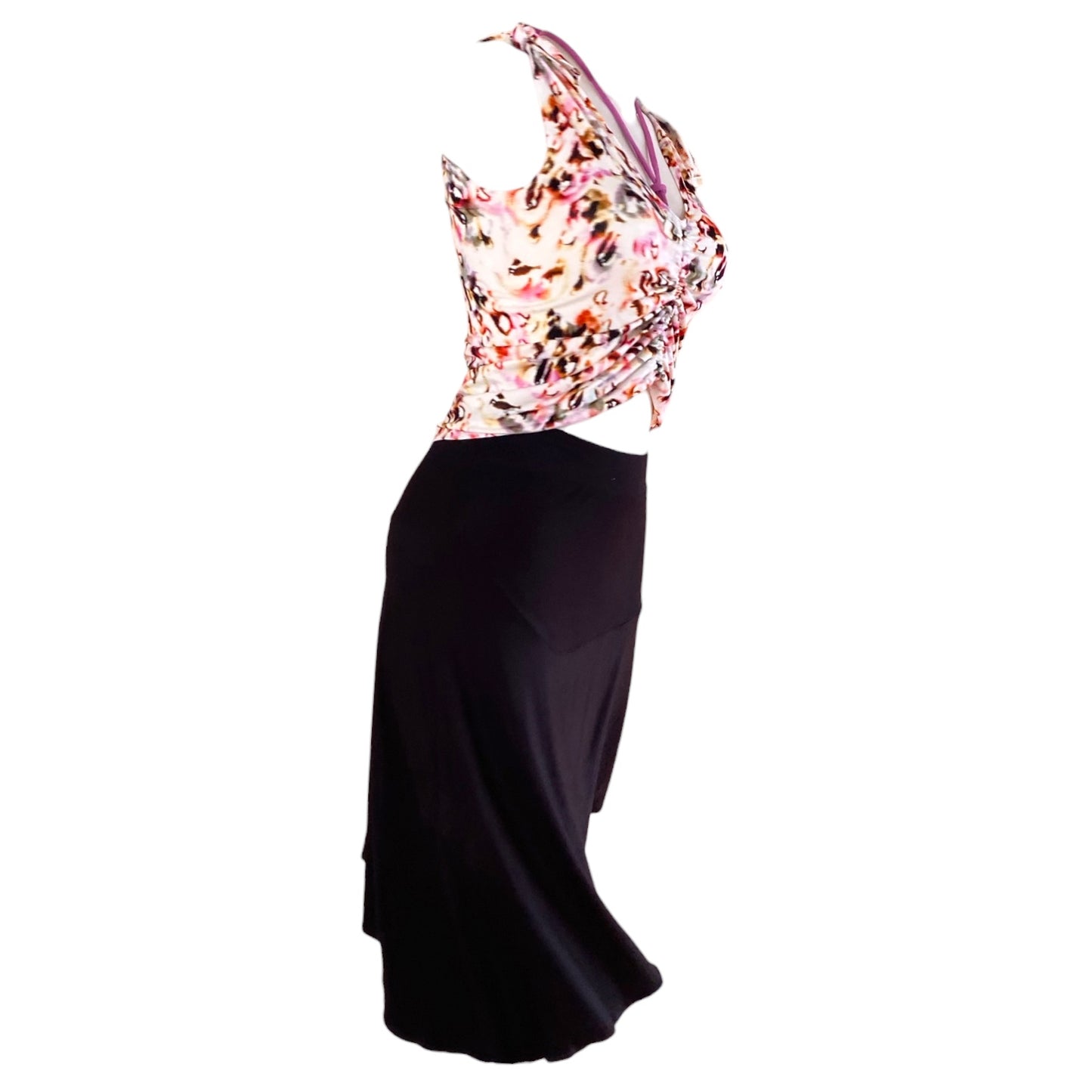 Tangotop Tanztop  - ein Unikat in Gr. M - PECARO-Confetti Jersey, Band Wilde Orchidee
