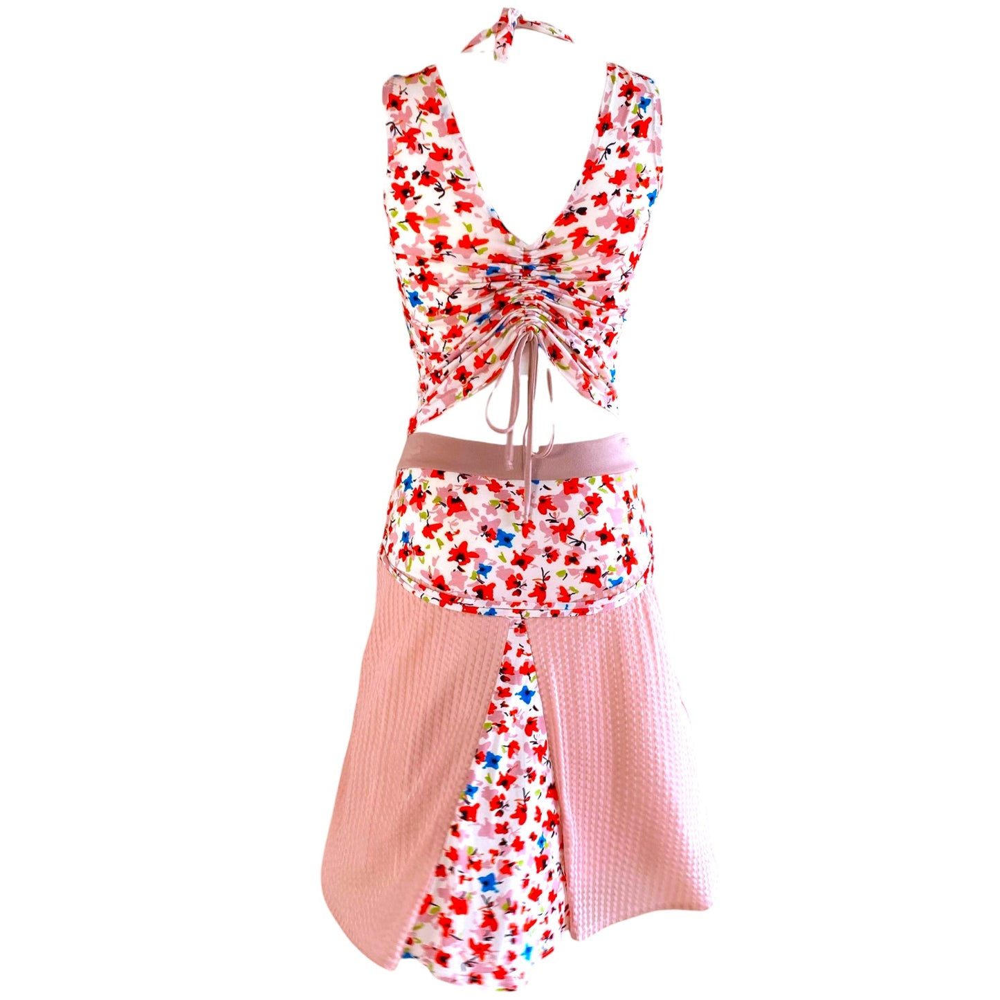 Tangotop Tanztop  - ein Unikat in Gr. XS - Streublumen auf Creme