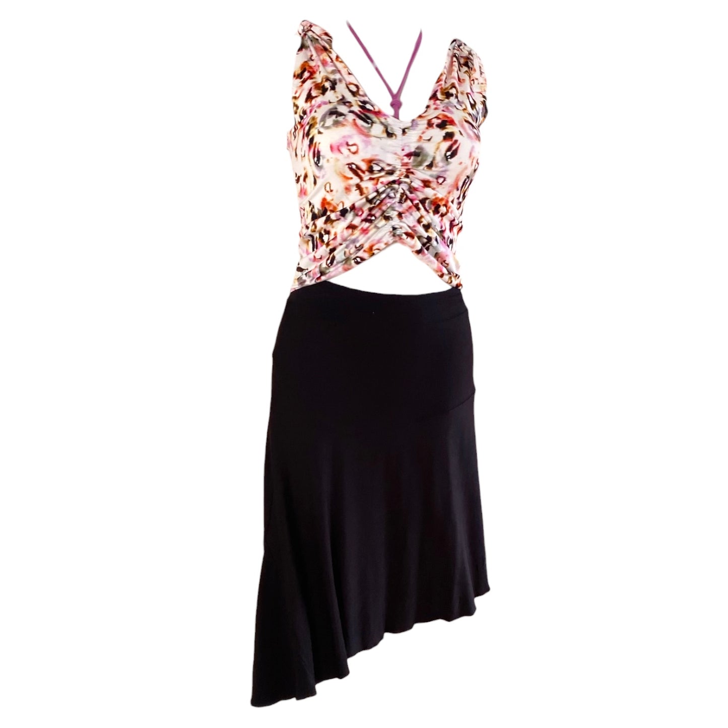 Tangotop Tanztop  - ein Unikat in Gr. M - PECARO-Confetti Jersey, Band Wilde Orchidee
