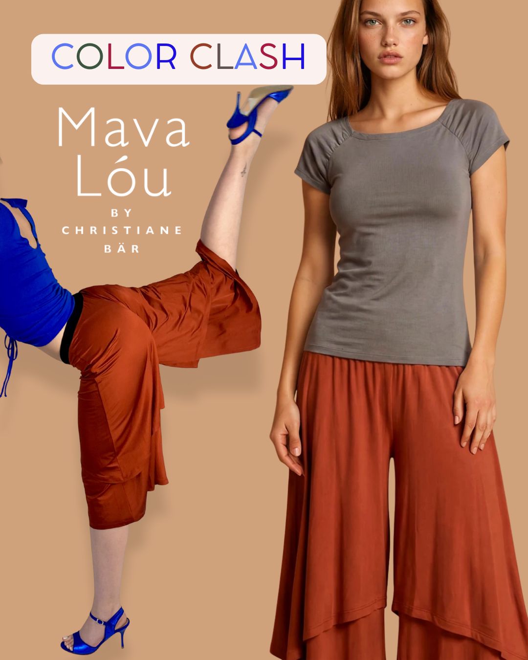 Tanzhose - LIMITIERTE TANGOHOSE in BURNED ORANGE