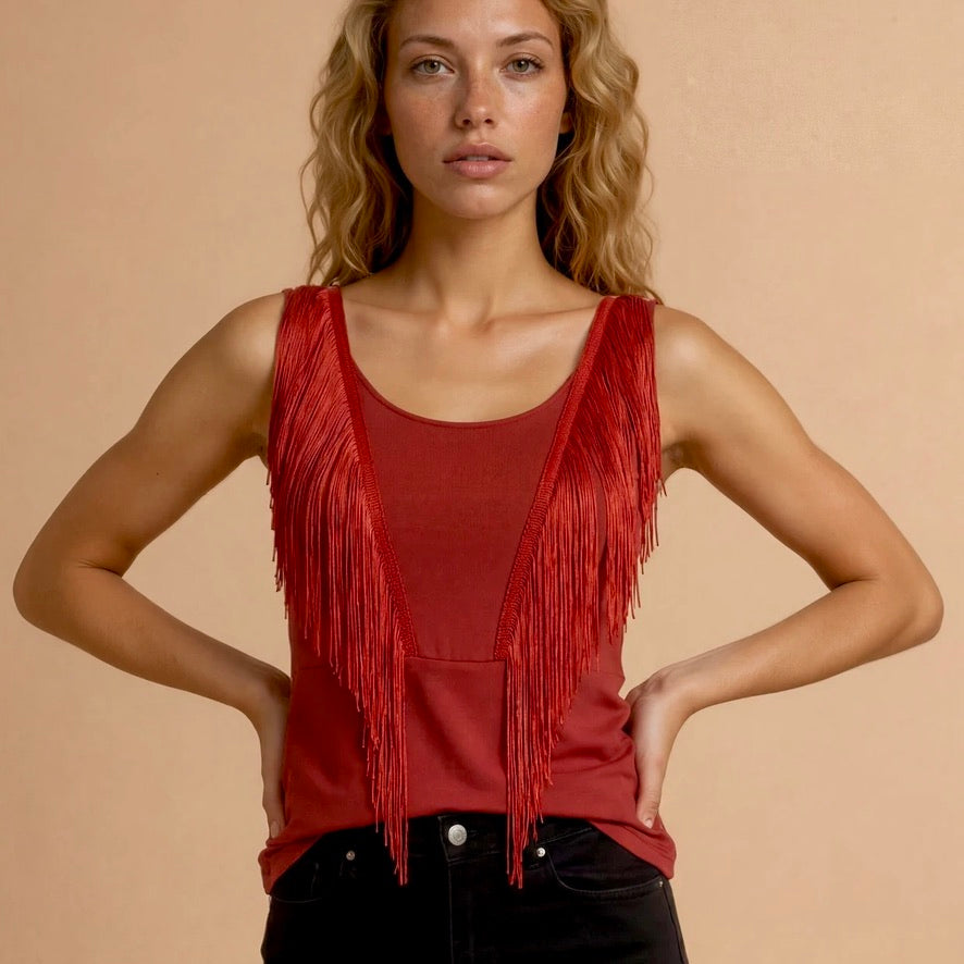 Tangotop Tanztop Fransentop - ein Unikat in Größe M