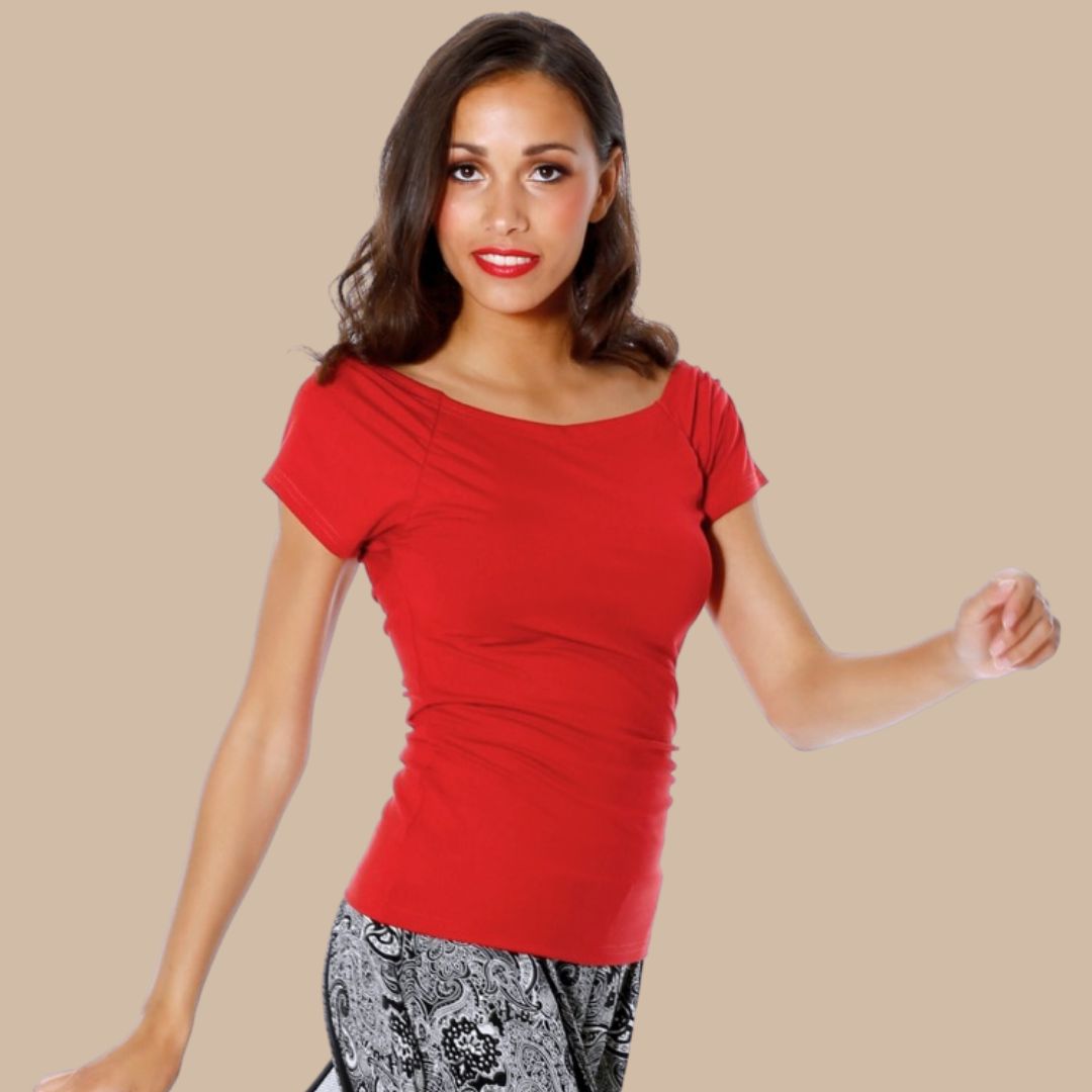 Tangoshirt Kopenhagen - Carmen-Ausschnitt in Tangort - jetzt auch in Gr. XL