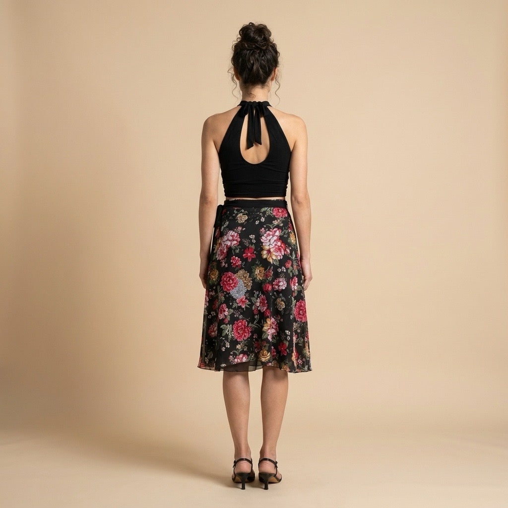 Tango skirt, wrap skirt, dance skirt - a unique piece in sizes L / XL / XXL