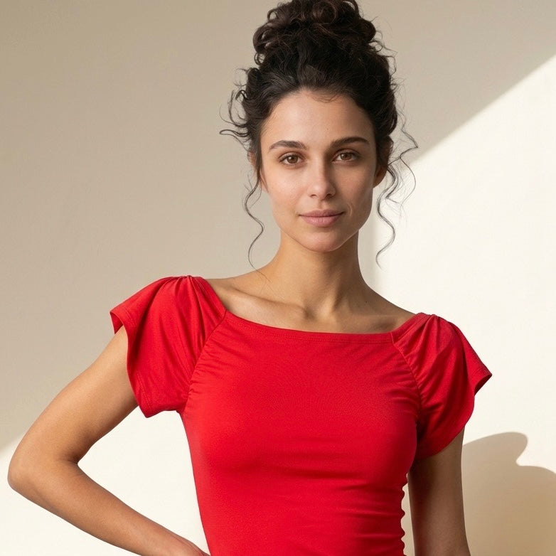 Tangoshirt Kopenhagen - Carmen-Ausschnitt in Tangort - jetzt auch in Gr. XL