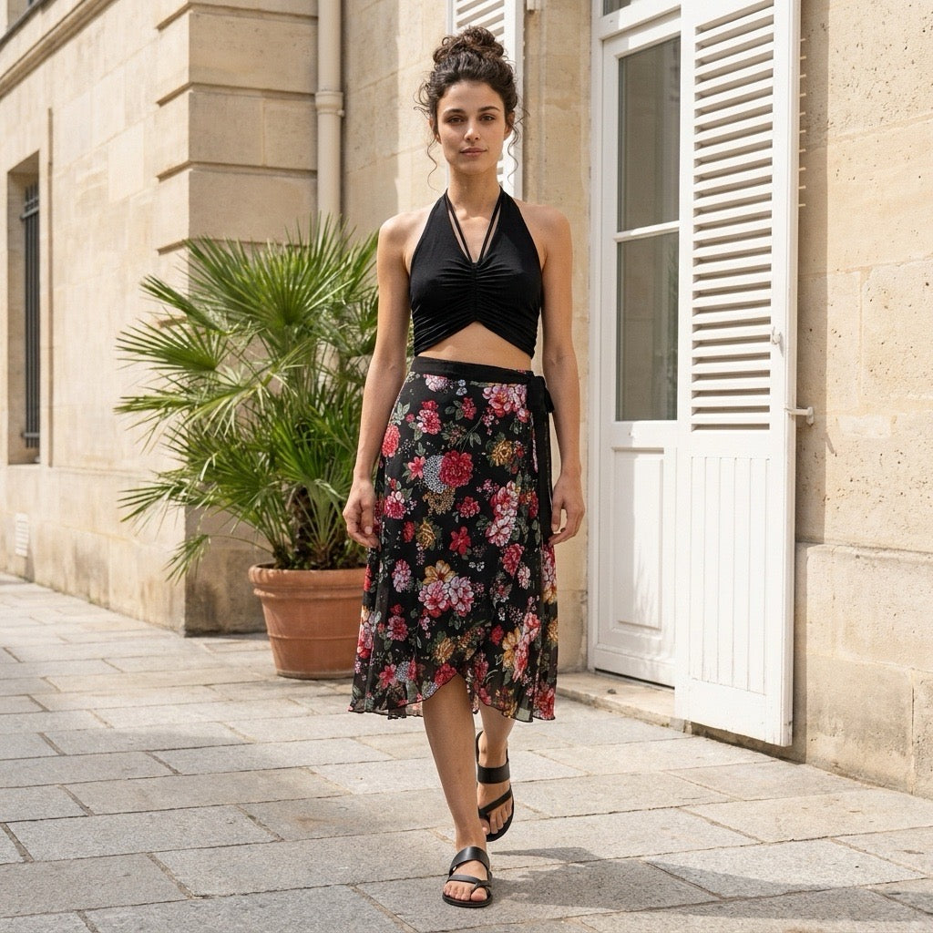 Tango skirt, wrap skirt, dance skirt - a unique piece in sizes L / XL / XXL