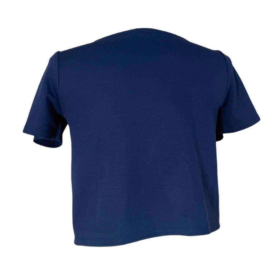 Tangoshirt Tanzshirt- Cropshirt in Marineblau - nur 2x in Gr. M/L