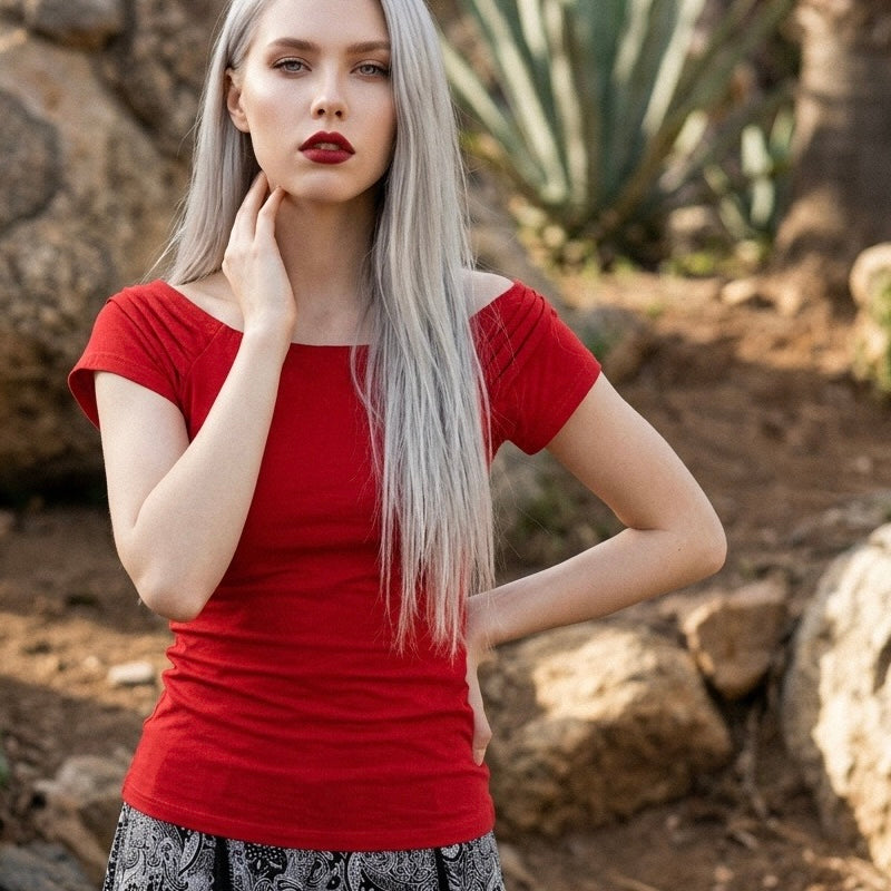Tangoshirt Kopenhagen - Carmen-Ausschnitt in Tangort - jetzt auch in Gr. XL