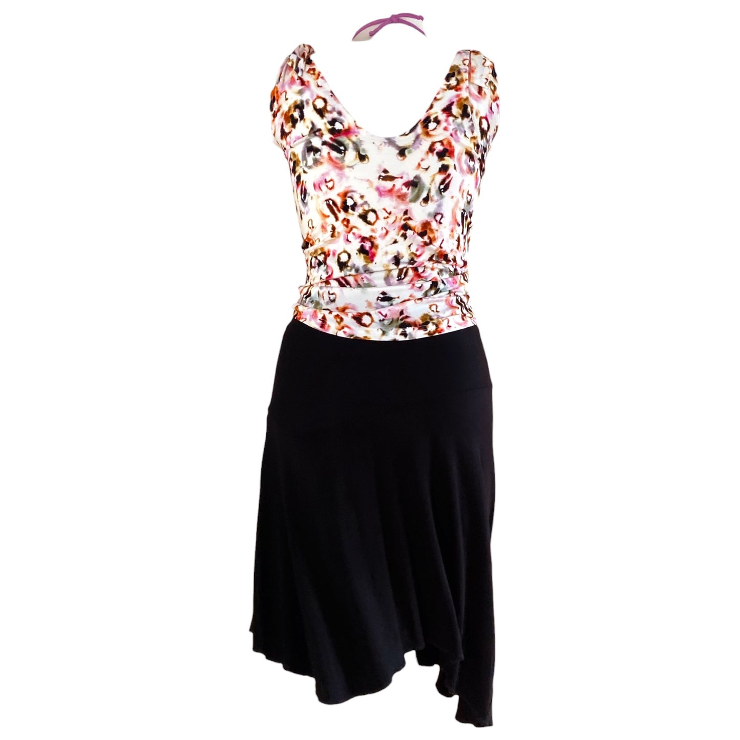 Tangotop Tanztop  - ein Unikat in Gr. M - PECARO-Confetti Jersey, Band Wilde Orchidee