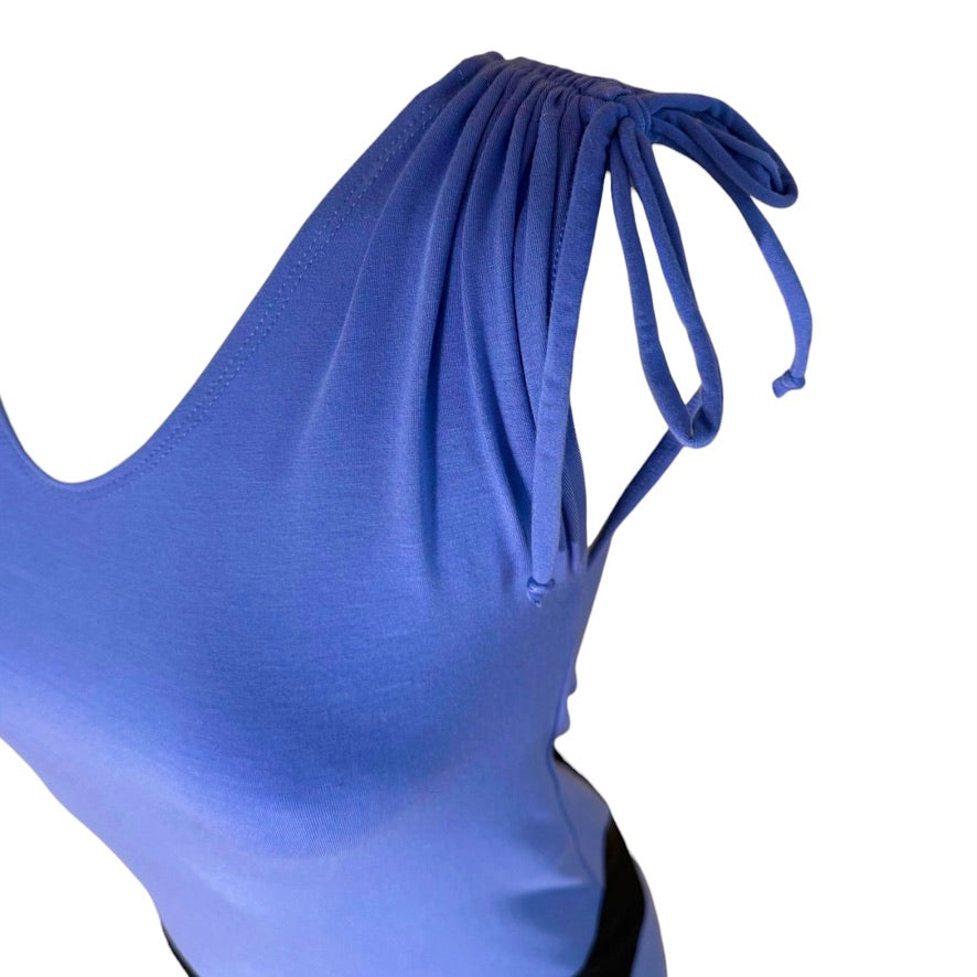 Tanzkleid Tangokleid - ein Unikat in Gr. S - Himmelblau mit schwarzer Spitze