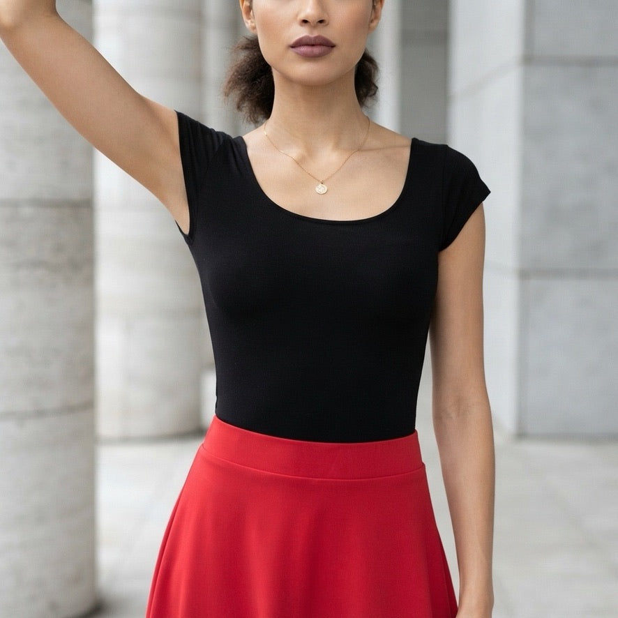 Tanzshirt Boston - der feminine Allrounder mit Carmen-Charme - jetzt auch in Gr. XL