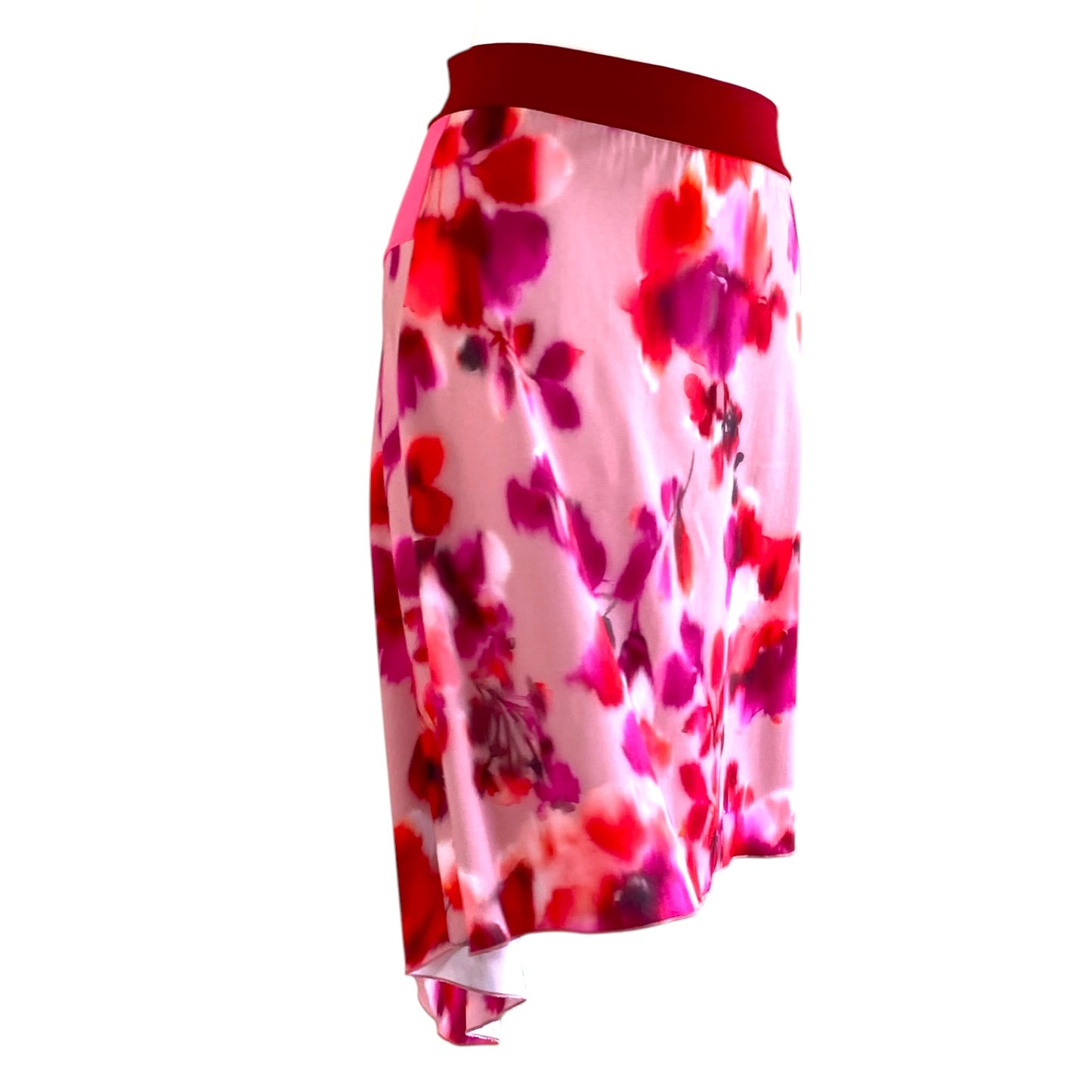 Falda de tango - una pieza única en talla S - Acuarela rojo rosa