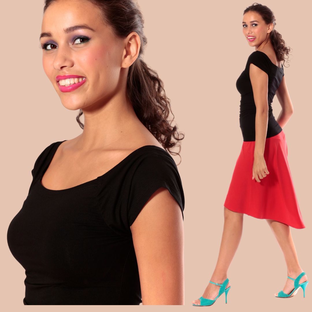 Tanzshirt Boston - der feminine Allrounder mit Carmen-Charme - jetzt auch in Gr. XL