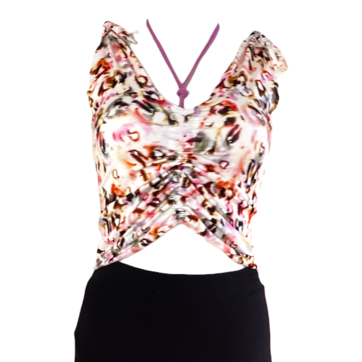 Tangotop Tanztop  - ein Unikat in Gr. M - PECARO-Confetti Jersey, Band Wilde Orchidee